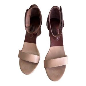 Jeffrey Campbell Brown and Tan Purdy Block Heeled Sandals Size 9.5